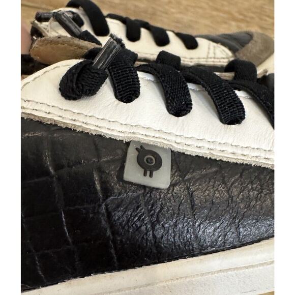 Old Soles Toddler Boys Leather Black White Zipper Stretch Lace Sneaker Sz 8 US - Picture 8 of 10